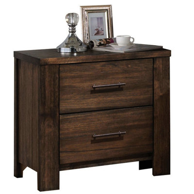 Chambre à coucher 2 Table de chevet en chêne - Fabrication robuste et de style rétro confortable dans les essentiels avec une touche rétro