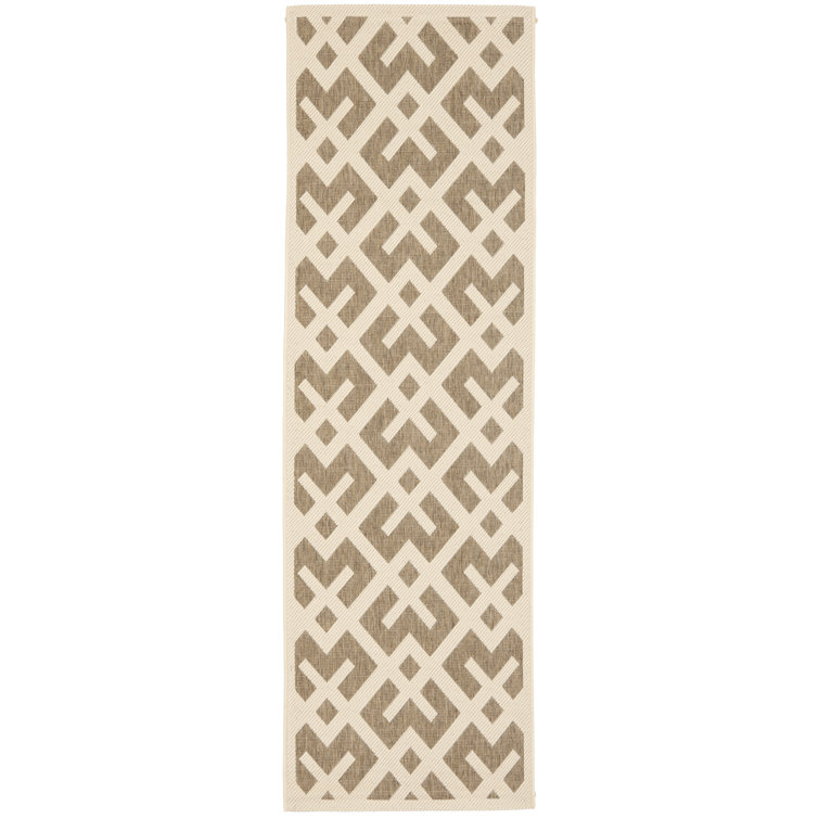 Arneshia Geometric Brown/Tan Indoor/Outdoor Area Rug