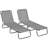1 Set 2 Pack Folding Chaise Lounge Chairs, Adjustable 5-position Reclining Back Sun Loungers, Lightweight Foldable Steel Frame Outdoor Tanning Chairs-926240441