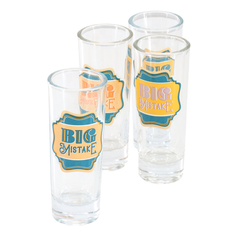 Ensemble de verres à liqueur 2,2 onces Trinx 4 pièces, Bleu sarcelle