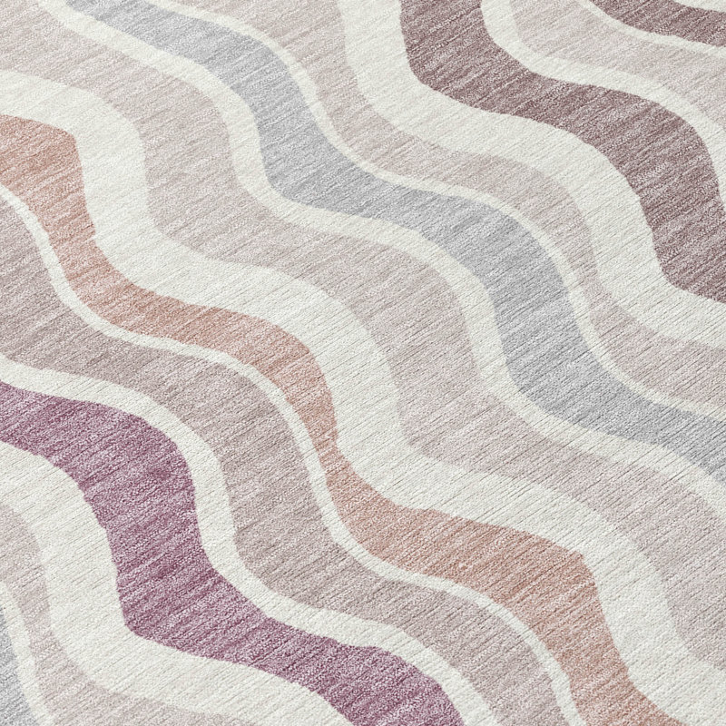 Machine Washable Indoor/Outdoor Bourkelands ACN2342 Stripes Rug, Rectangle 9' x 12'