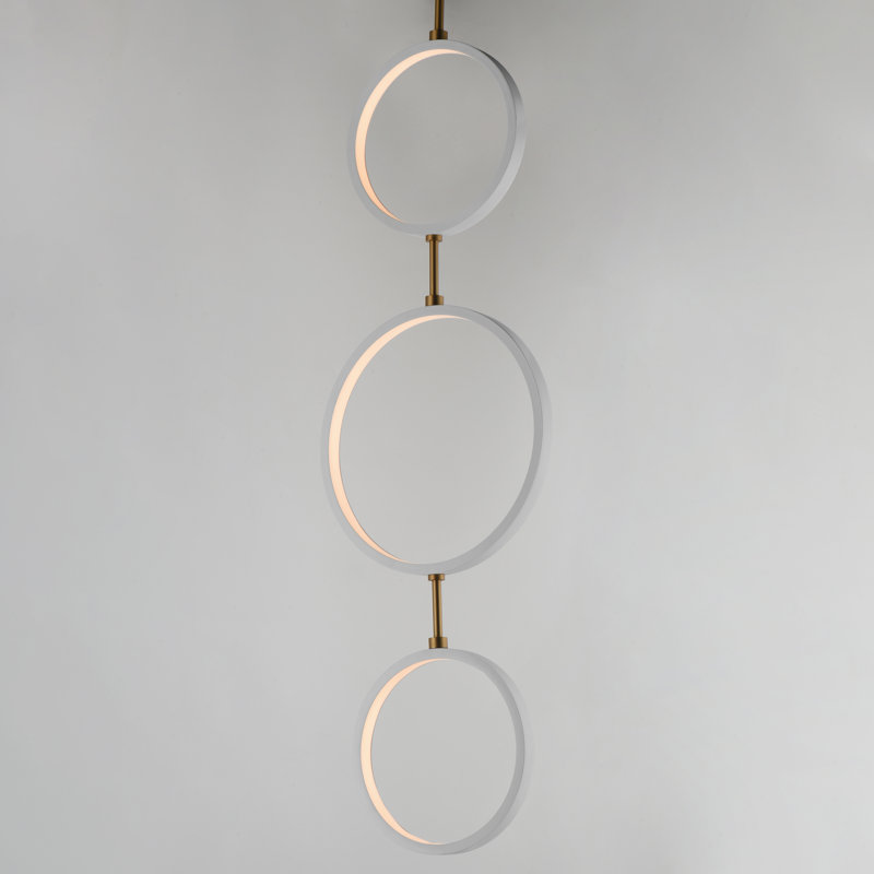 Hoopla-Multi-Light Pendant, White/Gold