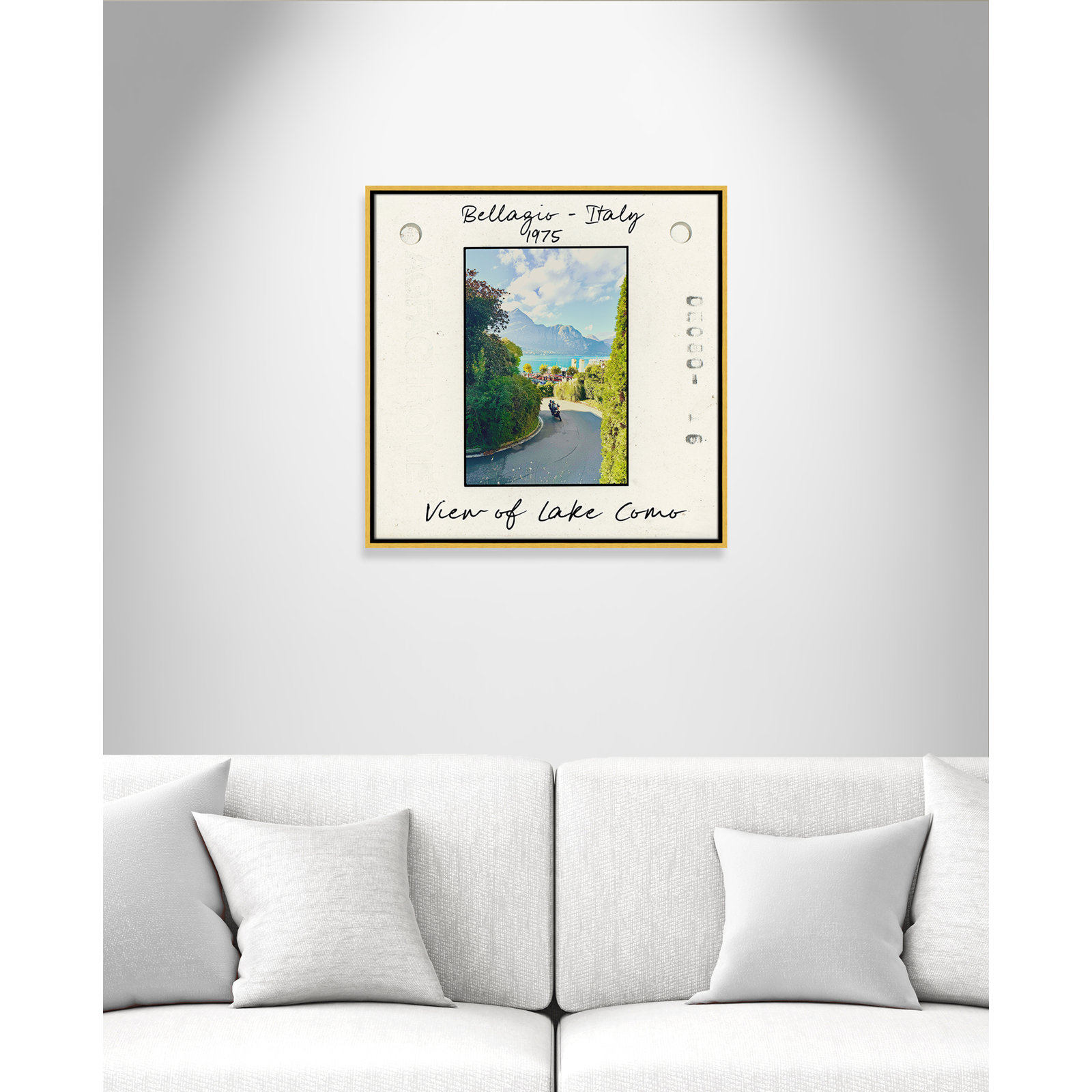 Ritona "Bellagio, Italy - Lake Como" Print, Gold Floater Framed Canvas, 25.5" H x 25.5" W x 2" D