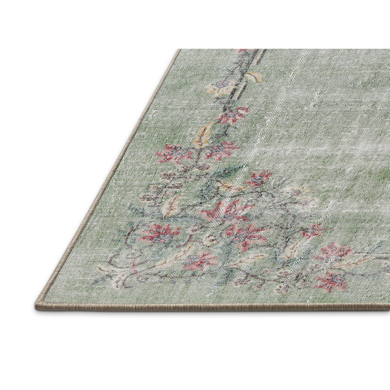 Tapis traditionnel rouge / vert clair Withamsville, Rectangle 7 pi x 9 pi