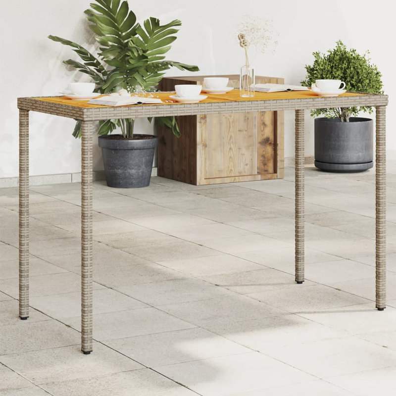 Petehn Rectangular Outdoor Dining Table , 115cm cm W 54cm cm D, Grey
