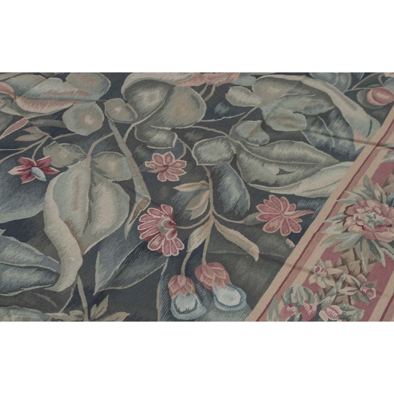 Hand-Knotted High-Quality Brown and Green Area Rug