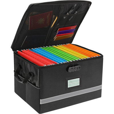 File Organizer, Fireproof File Box with Lids, Important Document Organizer Box with Lock