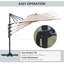 Outsunny LED Cantilever Parasol Outdoor with Base Solar Lights-426518991