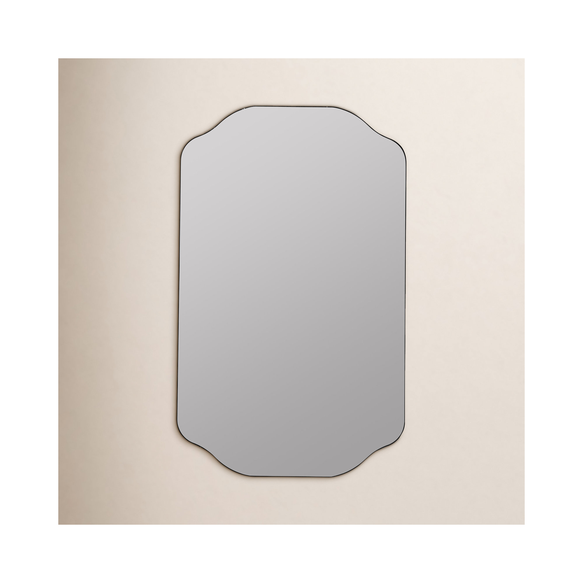 Eaton Metal Scalloped Mirror, Silver