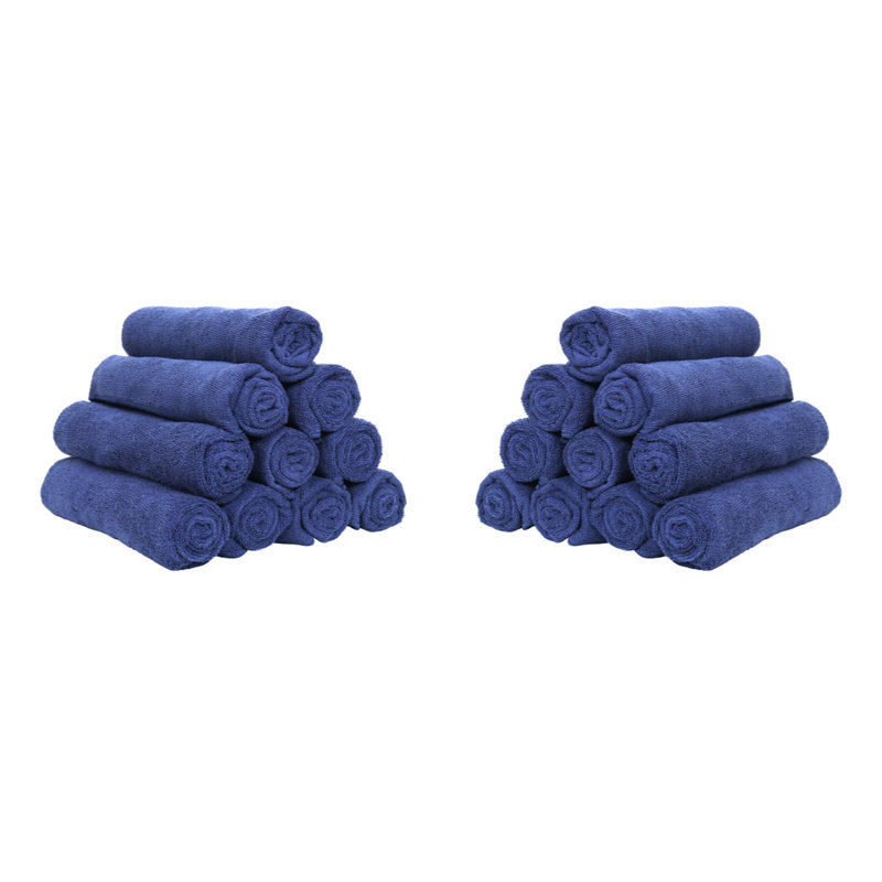Ensemble de 12 essuie-mains en microfibre Mikmat Smart Choice 300 GSM 16 x 27, Marine
