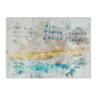Beach in Corfu Greece Watercolour Chopping Board