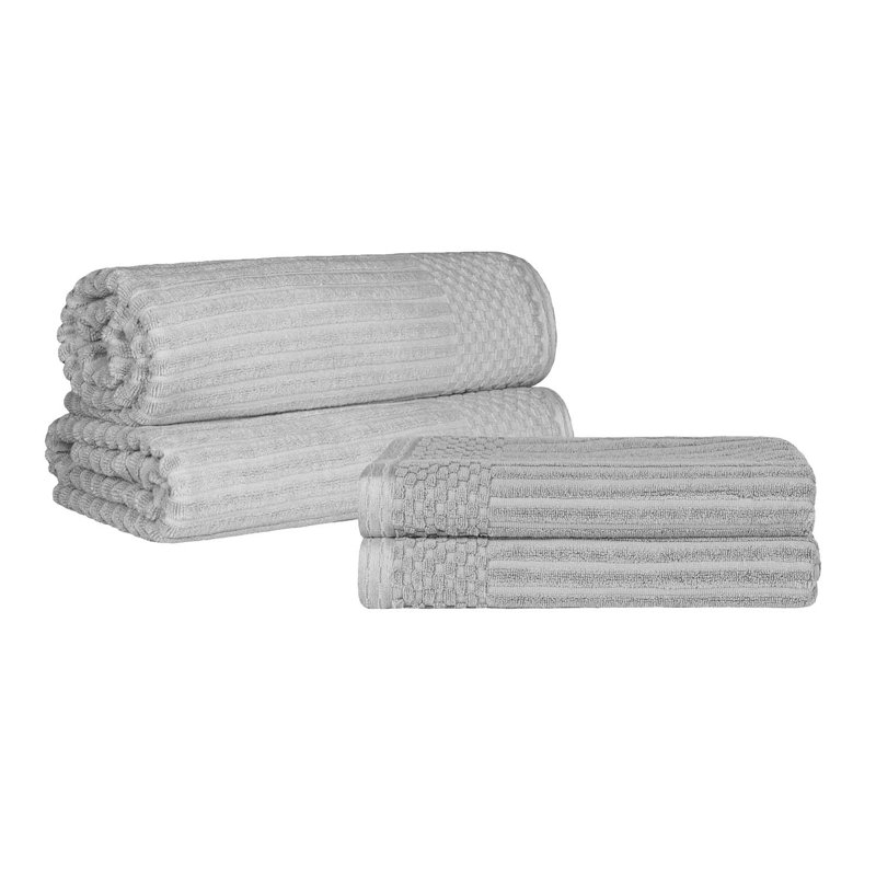 Ensemble de draps de bain 2 pièces et serviettes de bain 2 pièces, Argent