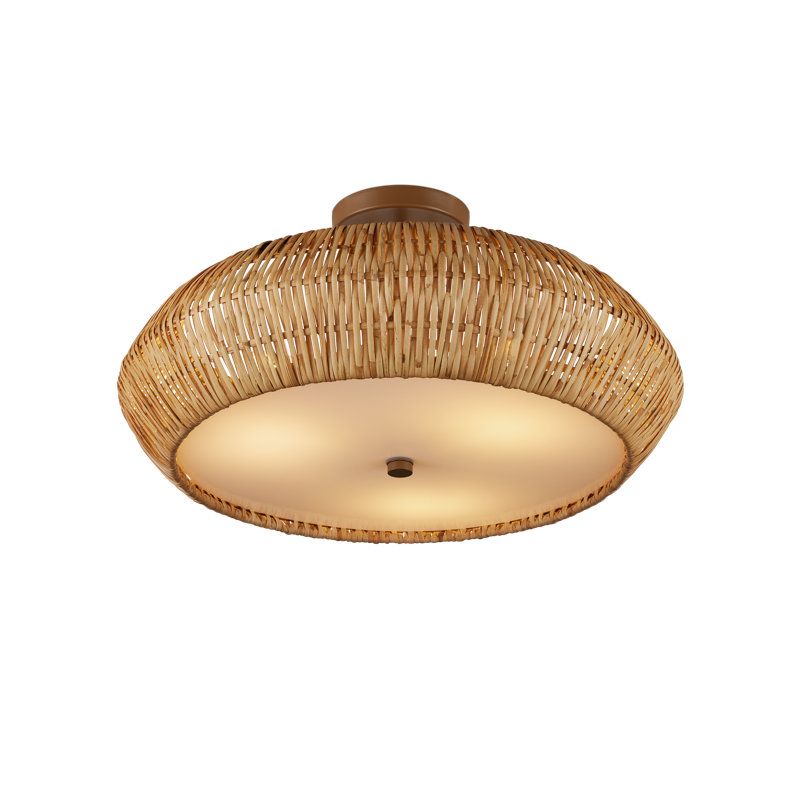 Antibes 3 - Light Semi Flush Mount, Natural, Khaki