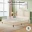 Lit plateforme double tapissier à oreilles avec tête de lit haute beige-1287024290-1326209411