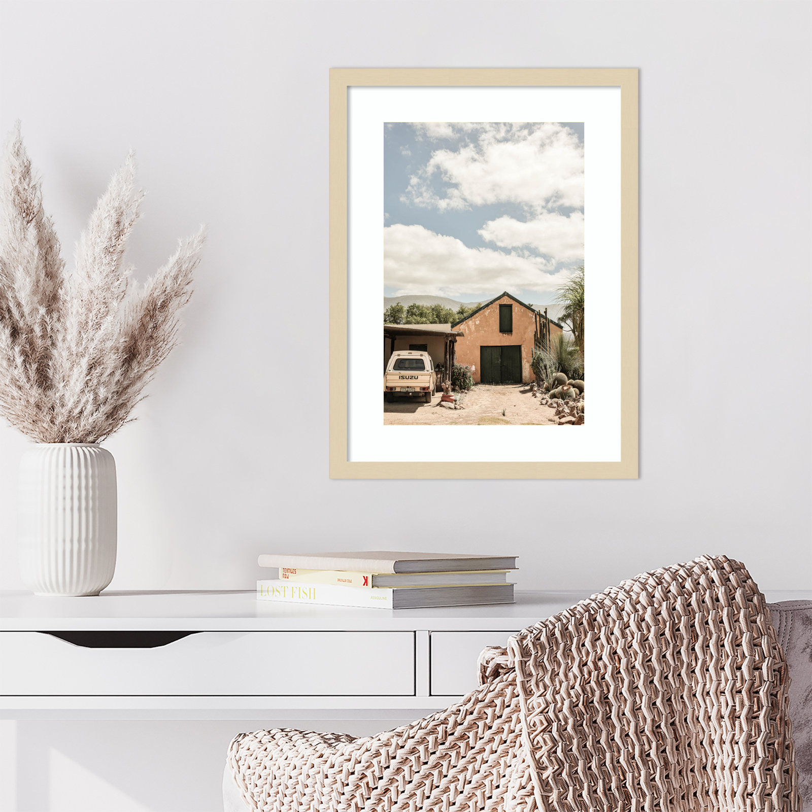 Daisey "Karoo Farm House 02" Print, Brown Framed, 21" H x 16" W