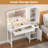 Makeup Vanity With Lighted Mirror And Built-in Power Outlets And Usb Ports For Bedroom