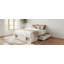 Structure de lit plateforme grand format avec 4 tiroirs de rangement et casier de rangement au pied de lit, sans tête de lit, design moderne et peu encombrant - blanc antique-2146386860