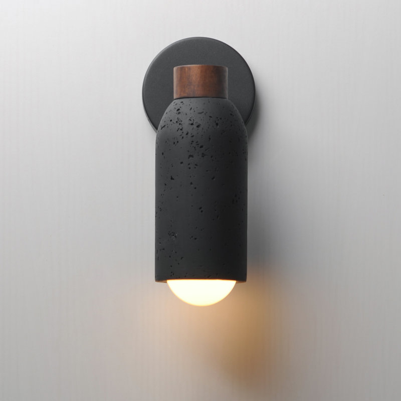Pompeii-Wall Sconce, Lava/Black