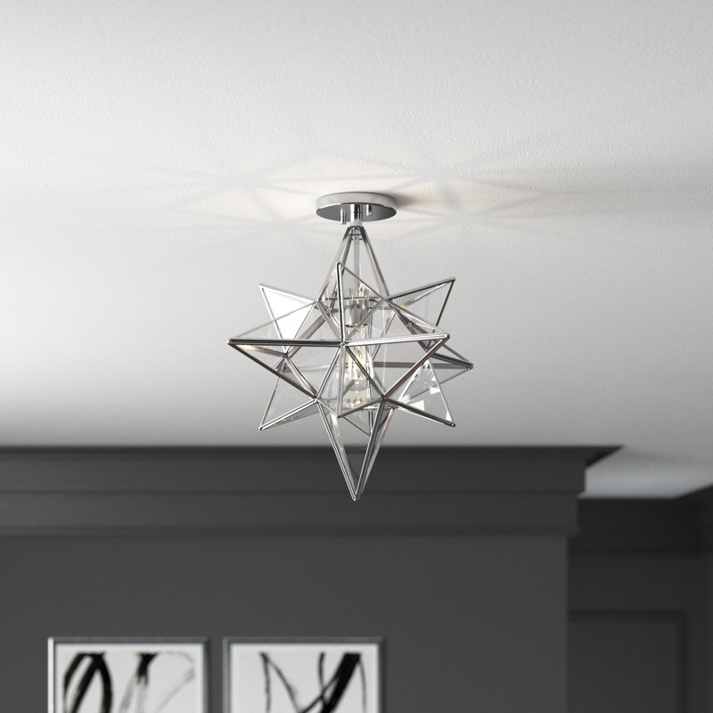 Chandesh Semi Flush Mount, Brushed Nickel