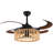 48'' Retractable Black Ceiling Fan Boho Farmhouse Design with Remote Control