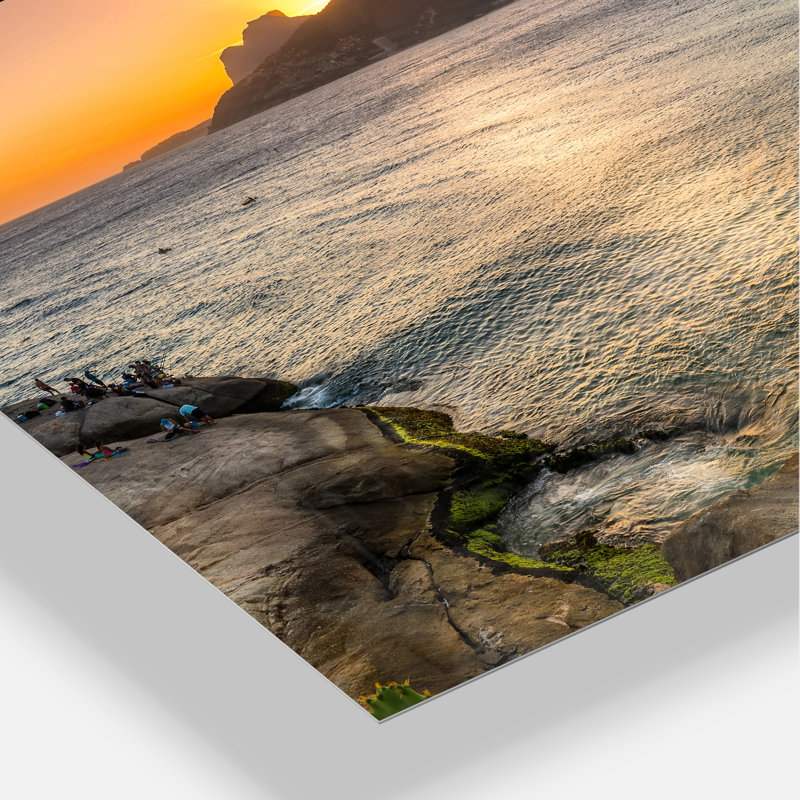 Ipanema in Rio de Janeiro Sunset - Photographie sans cadre sur métal, H 12 po x l 20 po x P 2 po