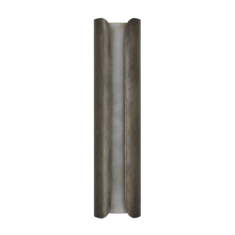 Anne-Marie Barton Armise 18" Sconce with Alabaster, 29" H x 7" W x 7.75" D, Mottled Pewter