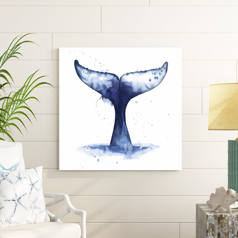 «Whale Wave II» par Grace Popp - peinture sur toile tendue, H 36 po x l 36 po