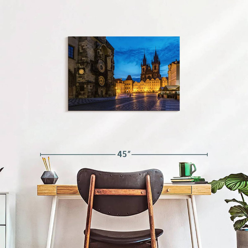 Sireci Prague Town Square At Night, 20" H x 30" W