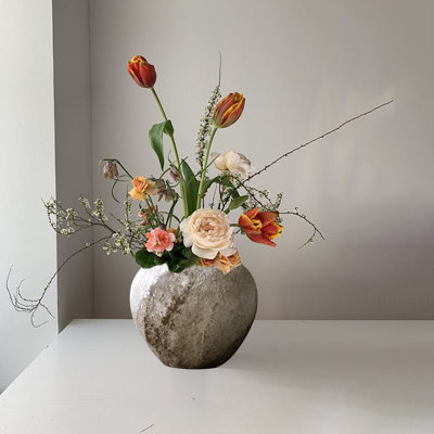 Ceramic Flower Vase, Vintage Vase For Home Decor