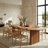 Timvorian 94.5" Oval Modern Solid Wood Dining Table with Fluted Pedestal Base