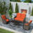 4-Pieces Wicker Outdoor Patio Furniture Set Rattan Chair Wicker Set with Orange Cushion-456100541