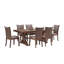 Ensemble de table de salle à manger de style Mid-Century moderne pour 7 personnes, table rectangulaire et 6 chaises de cuisine, ensemble de table de cuisine 7 pièces pour salle à manger, chaises d'appoint rembourrées en similicuir de 6 pièces