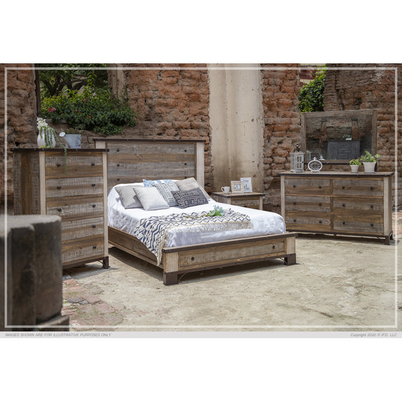 Antique Panel Bed, Queen
