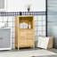 Tour de rangement en bambou avec plusieurs tablettes et portes