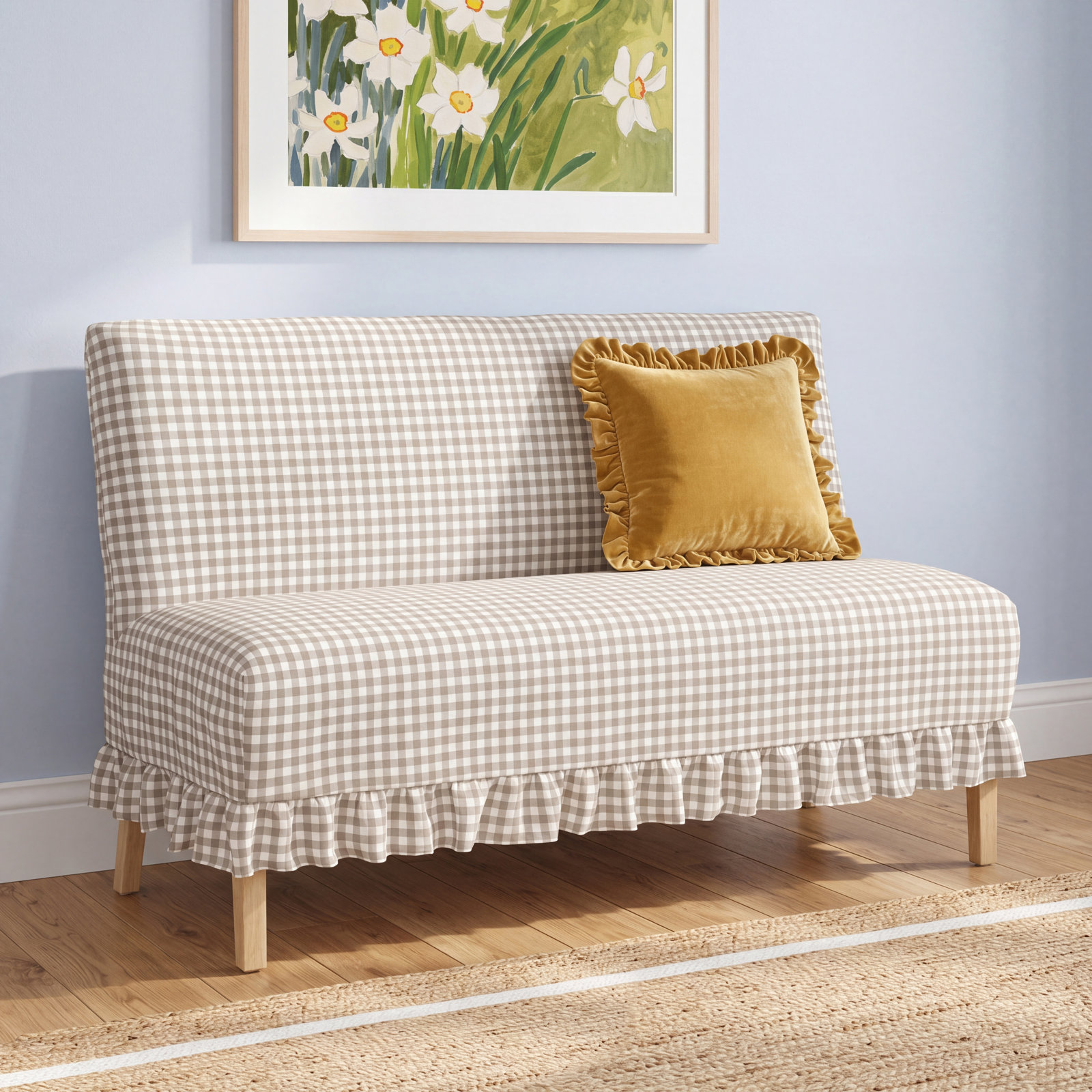 Maggie 57" Bench, Classic Talc Linen