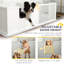 Boîte de mise à l'eau 65,4 "X 31,5" pour chien - Porte ventilée et ajustable, pour chiens de tailles variées de 65 "X 31,5", hygiénique avec coussin, pavillon, différentes races