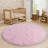 Pink Round Shag Rug Non-slip Long-Pile Round Rug 5 ft Silk-Blend Rug Round Shag Rug Perfect for Teen Rooms Suitable for Bedrooms Suitable for Living Rooms Antibacterial Durable Material-555472342-560752771