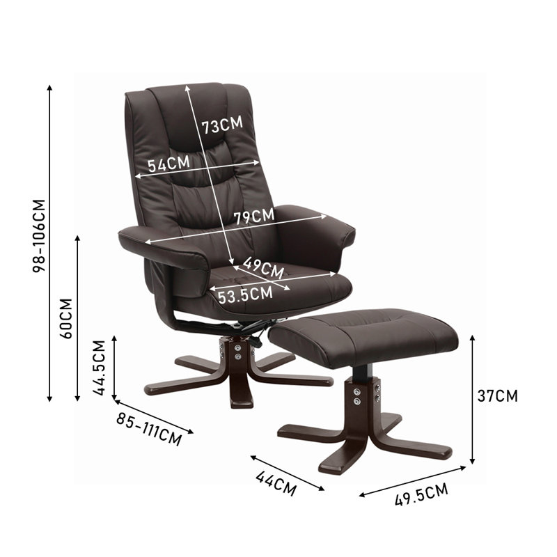 Onasander 78cm Wide Swivel Standard Recliner, Brown