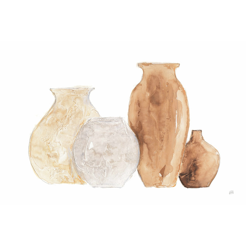 " Neutral Vases III " Painting Print, 8" H x 12" W