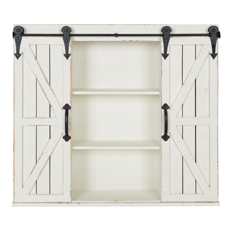 Armoire d'appoint Dayanah à 2 portes, Blanc antique