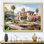 «Pink Beige Mexico Colonial Charm Watercolor II», reproduction d'art sur toile