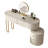 Jahnea Vanity-Elegant Set: Saddle Leather-Finished Top Vanity Table & Stool, Stainless Steel Support, Reversible Installation, and Dimmable LED Mirror-996482009