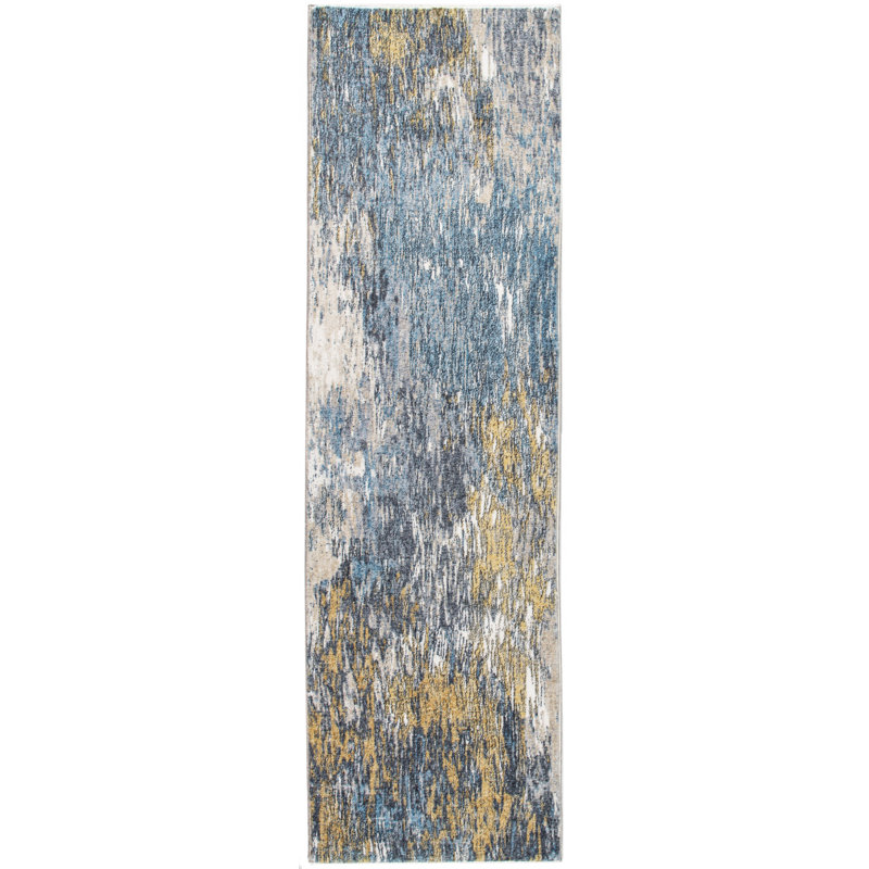 Tapis de couloir abstrait 8 'Dhurrie