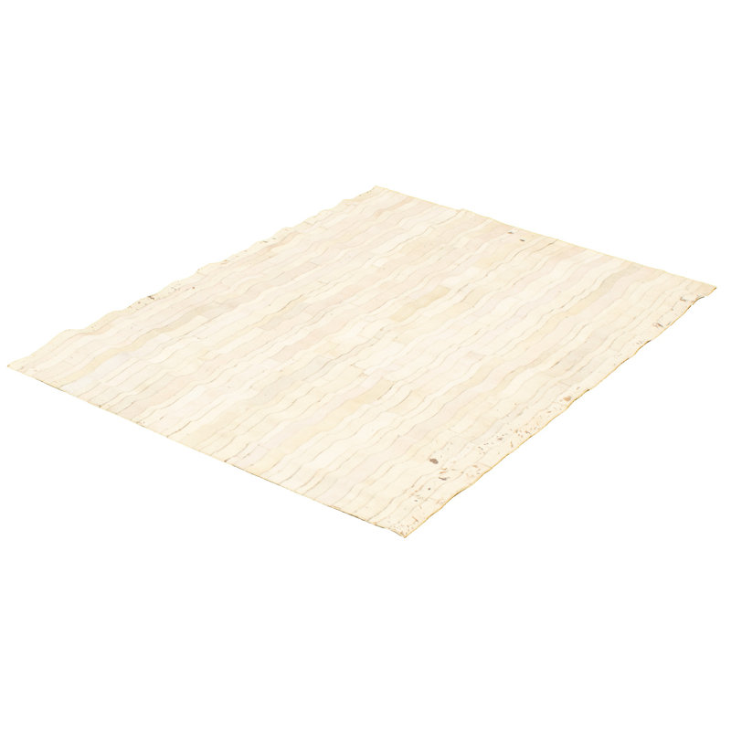 Tapis rectangulaire en cuir de vache fabriqué à la main 4 pi 8 po x 6 pi 6 po Maudene