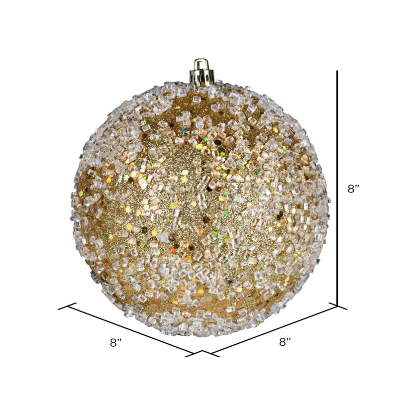 Ornement boule scintillante, H 8 po x l 8 po x P 8 po, Or, 1
