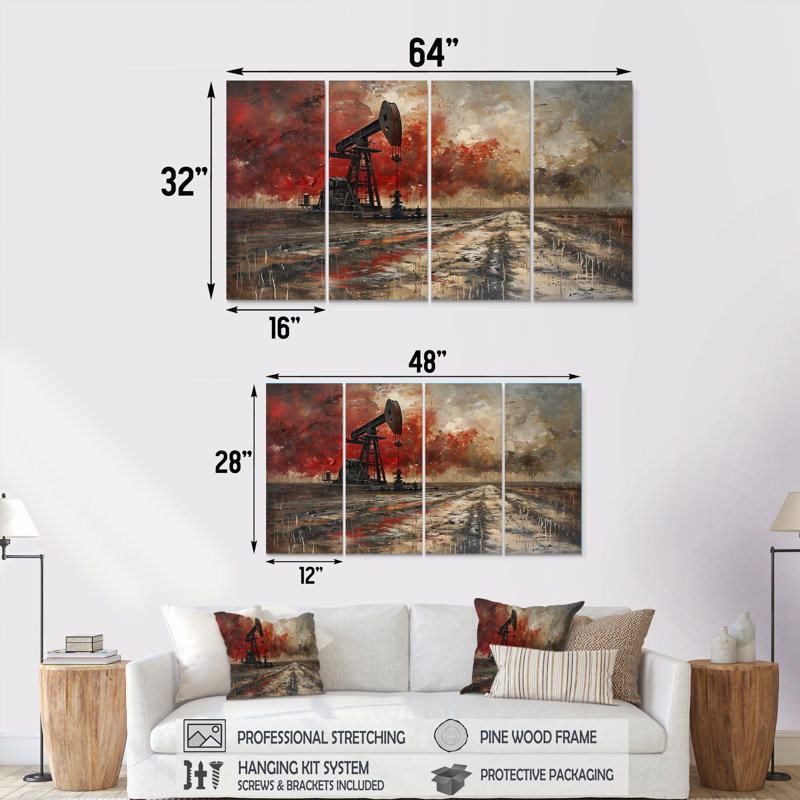 Kynslea - Ensemble d'art mural sur toile, H 32 po x l 64 po