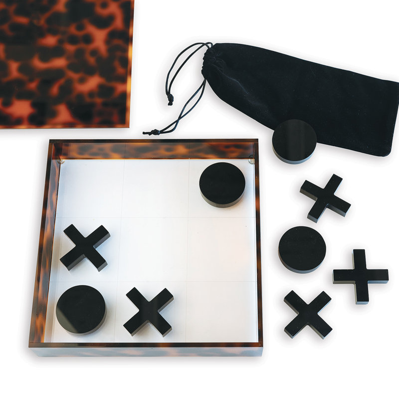 2 Player Acrylic Tic Tac Toe, Tortoise