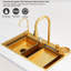 Évier de cuisine encastré 33 po x 22 po avec robinet escamotable et douchette en acier inoxydable