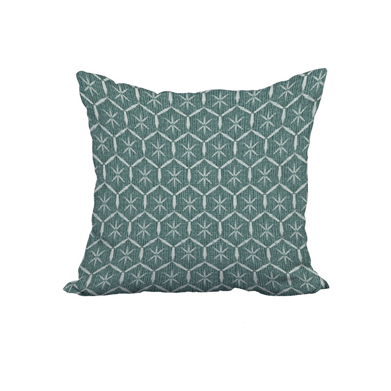  Housse de coussin en coton imprimé et insert, 20 po x 20 po, Vert