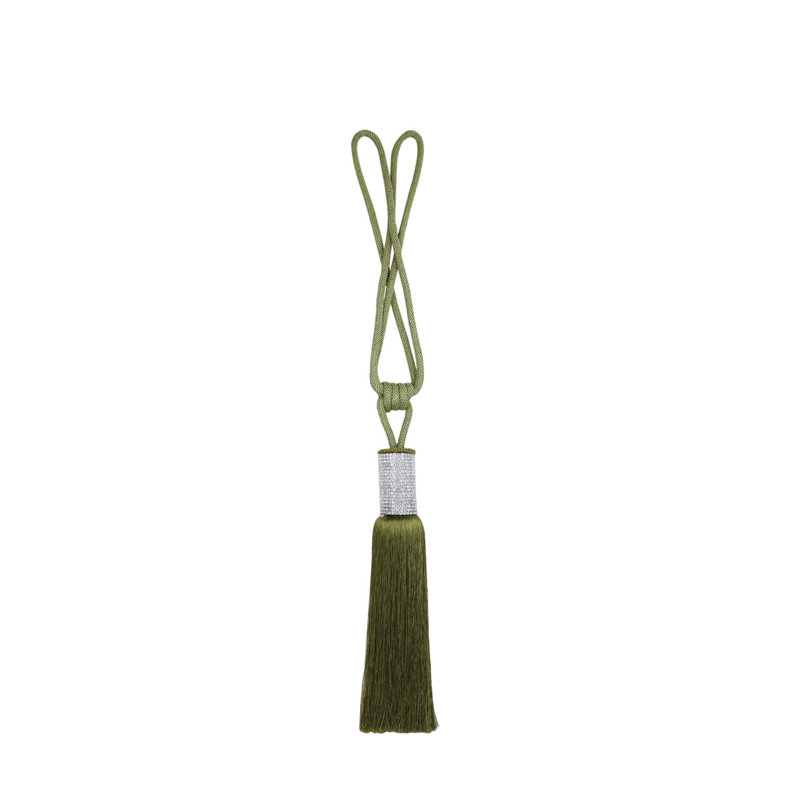 Mahan Fabric Curtain Tieback, Green